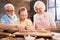 Family kneading dough