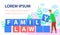 Family Law, Judiciary Flat Banner Vector Template
