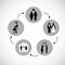 Family life and divorce circulation concept pictogram