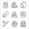 Family life line icons. linear set. quality vector line set such as fireplace, family tree, baseball ball, baby, swimming pool,