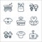 Family line icons. linear set. quality vector line set such as dad, mom, grandparents, heart, birthday cake, baby, couple,