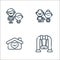 Family line icons. linear set. quality vector line set such as swing, home, grandparents