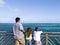 Family looking at the ocean