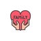 Family love filled outline icon