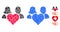 Family Love Heart Composition Icon of Spheric Items
