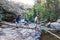 The family at Mae Ya Waterwall, Inthanon National Park, Chiangmai, Thailand