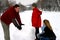 Family Making Snowman