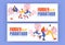 Family marathon ads banners, invitation, sport