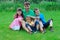 Family In Meadow