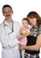 Family at the method in the children\'s doctor