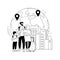 Family migration abstract concept vector illustration.