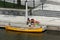 Family and Moored Canoe