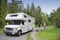 Family with Motor Home at Dumping Station