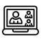 Family online meeting icon, outline style