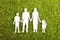 Family Papercut On Grass