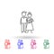 Family, parents, baby multi color icon. Simple thin line, outline vector of family life icons for ui and ux, website or mobile