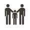 Family with parents and kid icon. Vector flat glyph illustration. For concepts of family union, adopting a child, same sex