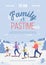 Family pastime poster flat vector template