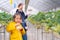 Family picking up strawberry and eating strawberry buffet in Sendai hydroponic strawberry farm