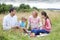 Family picnic at the beach