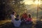 Family picnic in the countryside