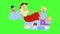 Family Picnic Man, Woman And Girl In Nature Animation