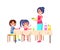 Family Picnic Mother and Kids Vector Illustration