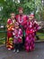 Family Picture Sikkim Traditional Costumes. Gangtok City,Sikkim