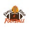 Family Pie Football Thankful -funny thanksgiving text, with american football ball, and pumpkin pie.