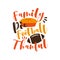 Family Pie Football Thankful- Thanksgiving phrase with pumpkin pie and american football