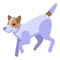 Family playful dog icon, isometric style
