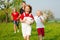 Family playing ballgames