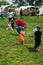 Family Playing an old fashioned game