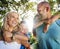 Family Playing Outdoors Children Autumn Concept