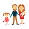 Family portrait. Happy family gesturing with cheerful smile.