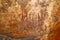 Family in prehistoric bushman\'s rock pictograph