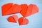 Family prepared for Valentine\'s Day. Origami of heart. Concept.