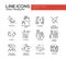 Family problems- line design icons set