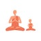 Family professes Buddhism - a man and his child boy flat vector illustration isolated.