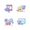 Family and property protection RGB color icons set