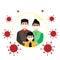 Family protected from the virus design vector isolated