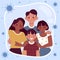 Family protected from the virus Vector illustration