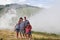 Family on Pyrenees mountain