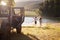 Family Reaching Destination By Lake After Road Trip