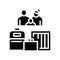 family refugee with luggage glyph icon vector illustration
