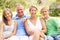 Family Relaxing In Garden