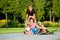 Family in roller skates