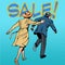 Family running sale retro style pop art