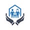 Family security icon. insurance, life insurance