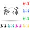 family sees off father multi color style icon. Simple glyph, flat vector of family icons for ui and ux, website or mobile